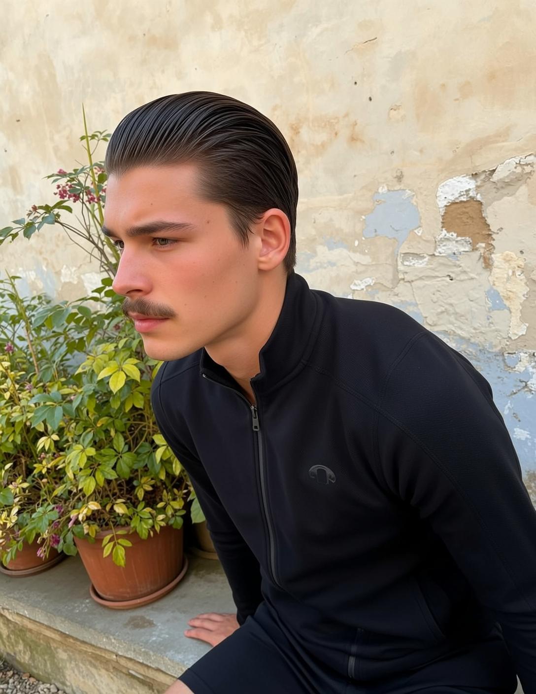 Young Dark Slicked Back Fair Slight Tan reference photo