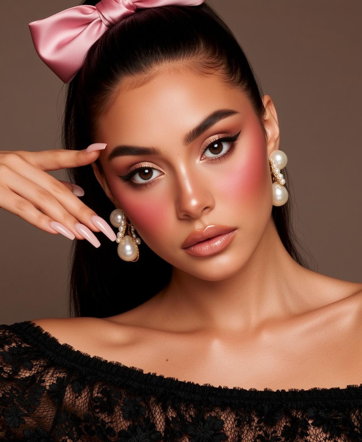 Black Lace Pink Bow reference photo