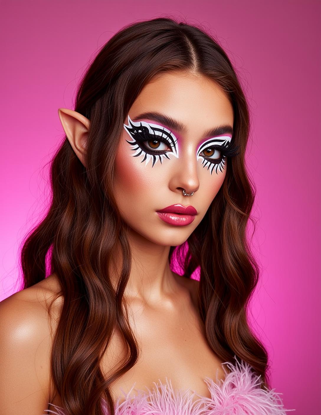 Makeup Posed Facing Her Head Slightly Tilted reference photo