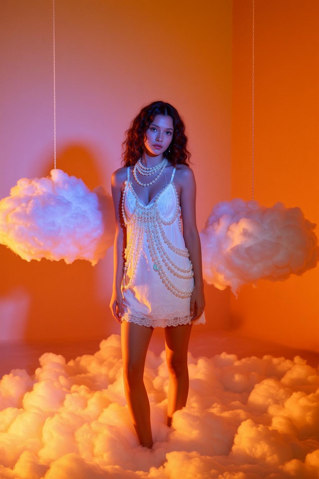 White Lace Dress Clouds reference photo