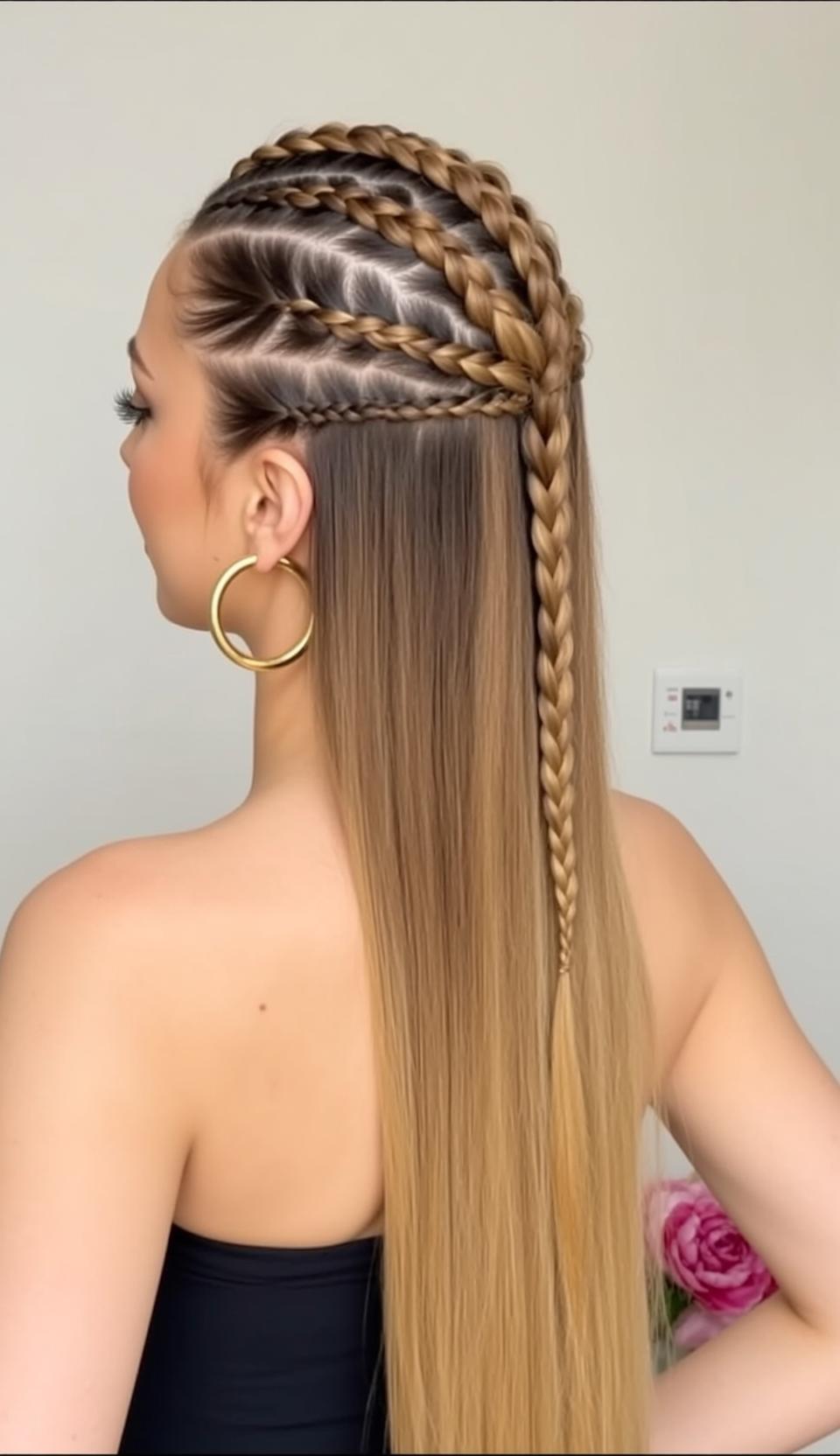 Casual Young Long Blonde Hair Styled Intricate reference photo