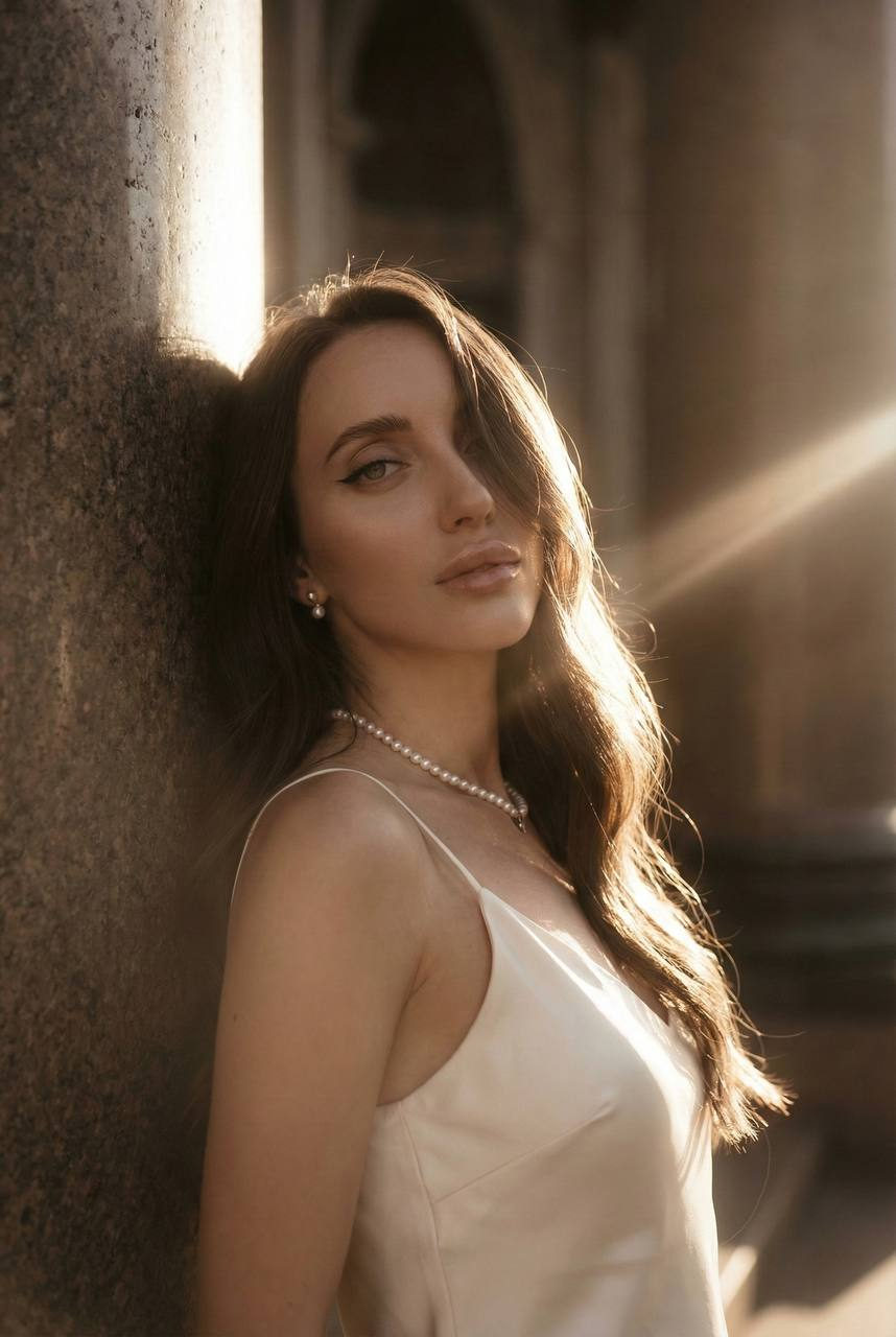 Realistic Young Woman Isaacs Cathedral Sunset