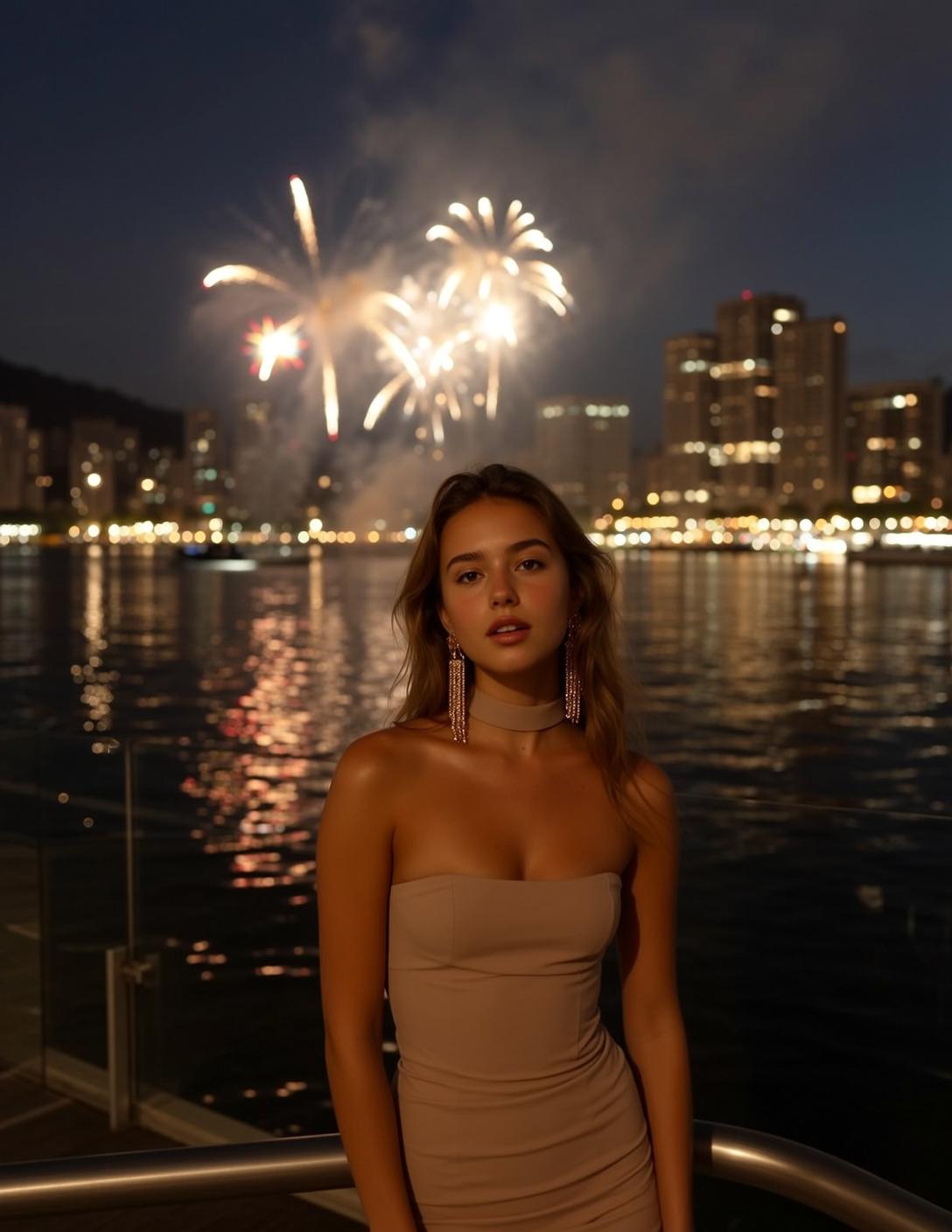Nude Colored Ruched Dress In Waterfront reference photo