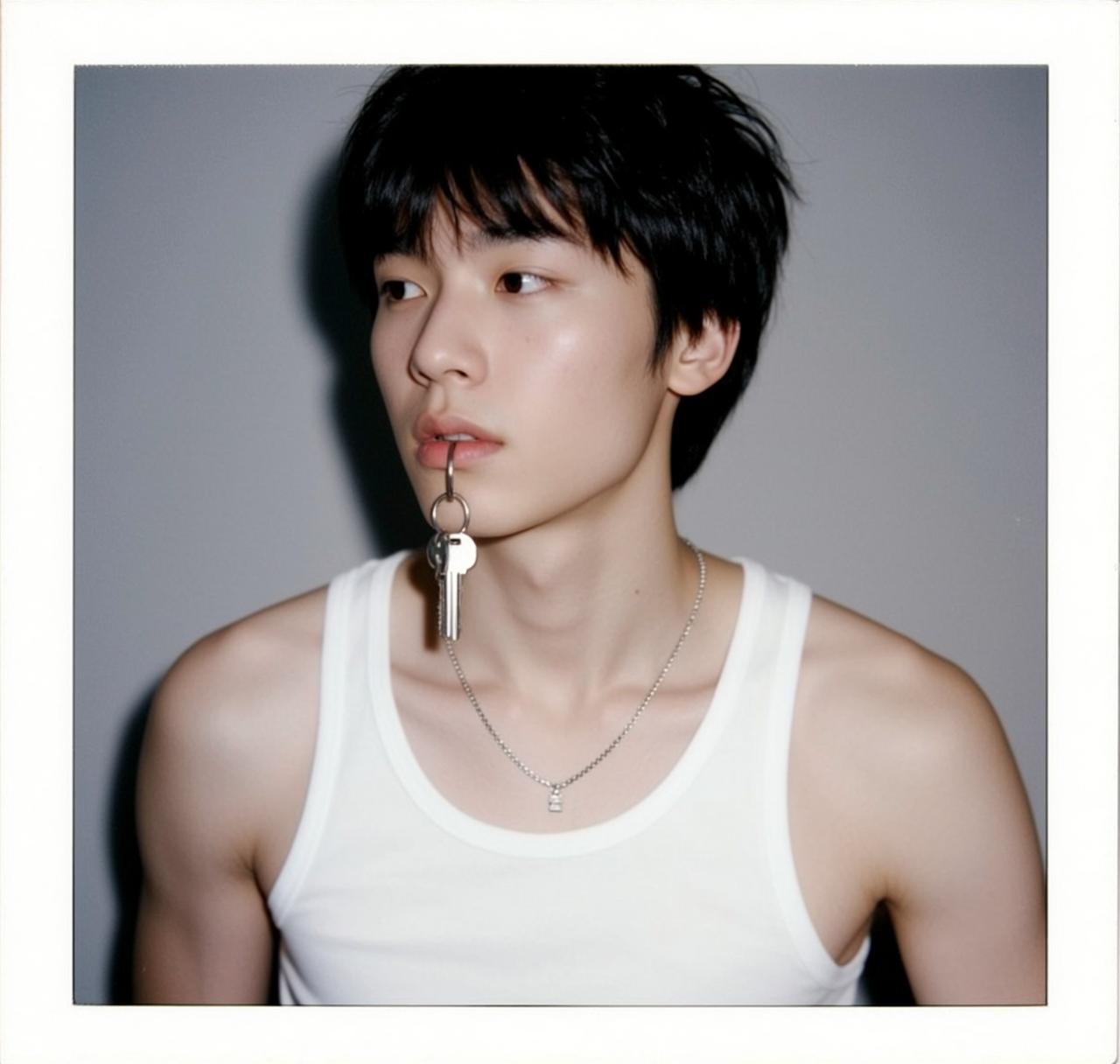 Keys In Mouth Studio Portrait