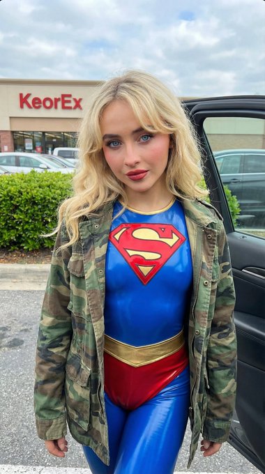 Supergirl Costume Open Car Door Overcast Lighting
