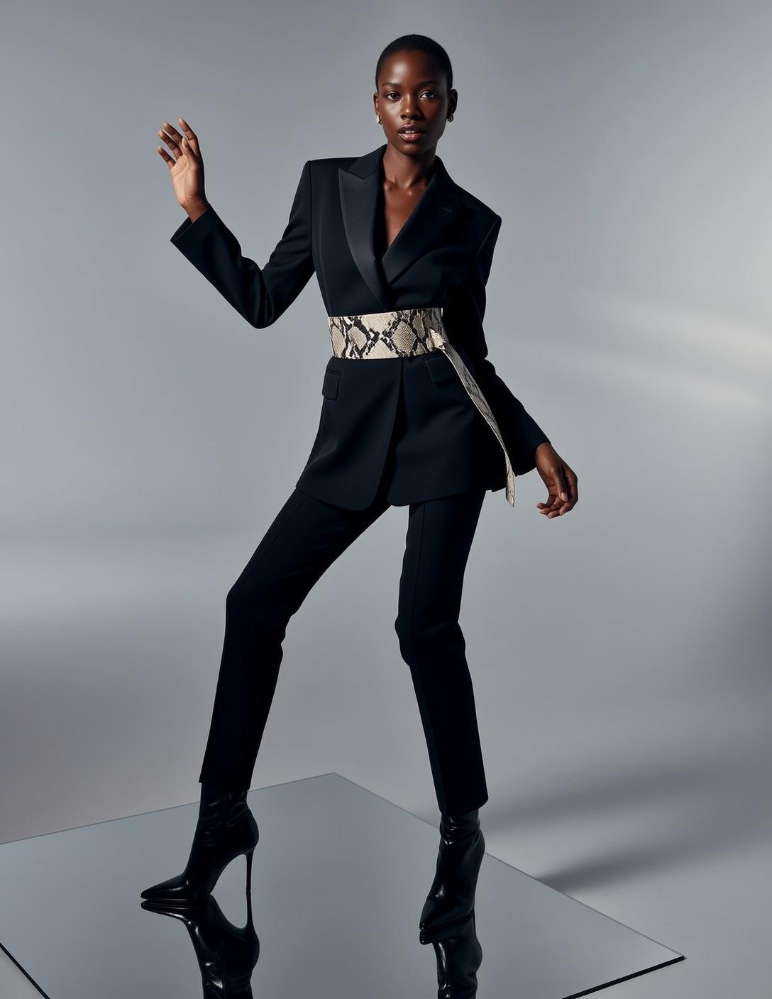 Fashion Week Short Dark Buzz Cut Black reference photo