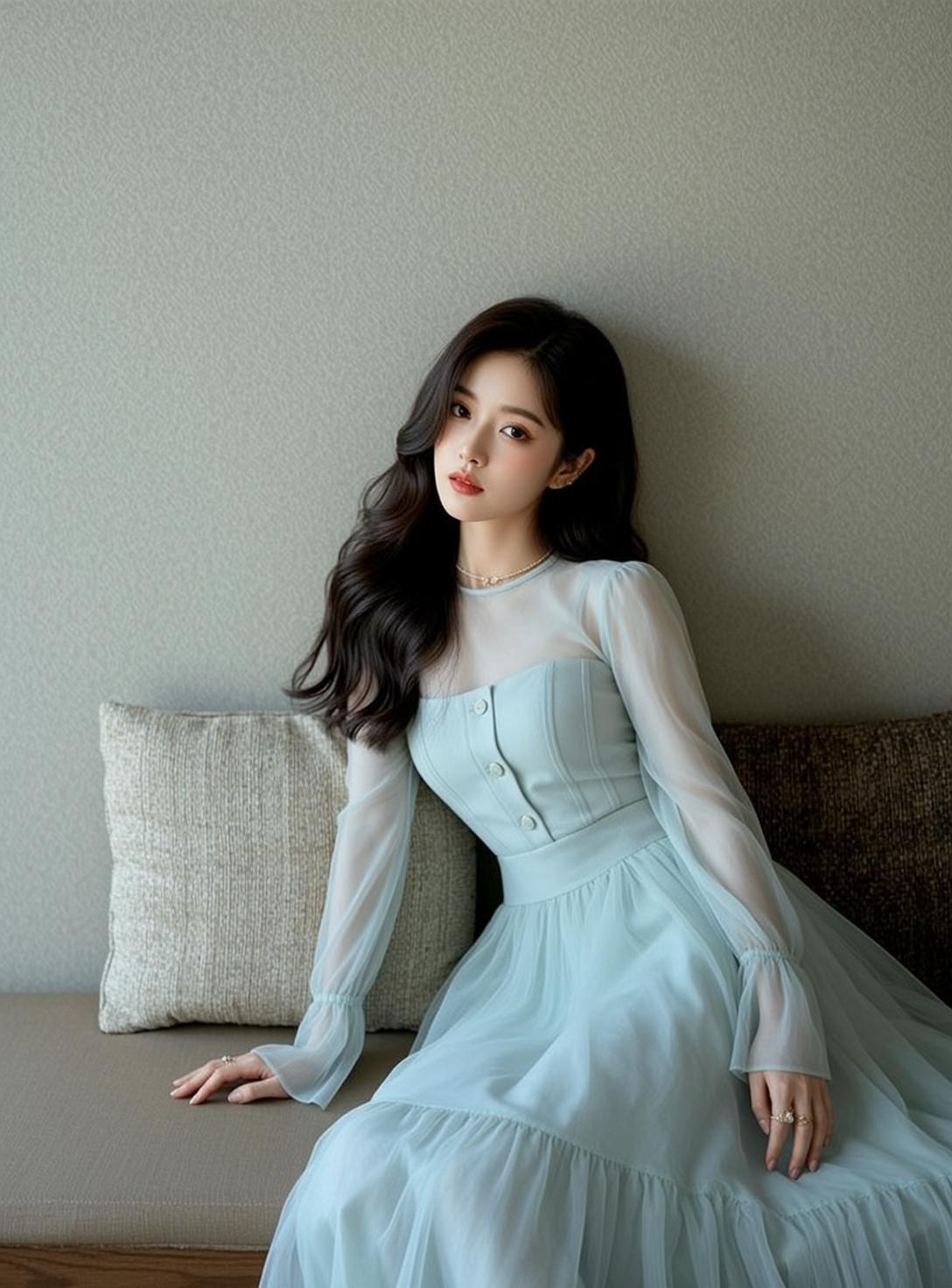 Light Blue Sofa Pose reference photo