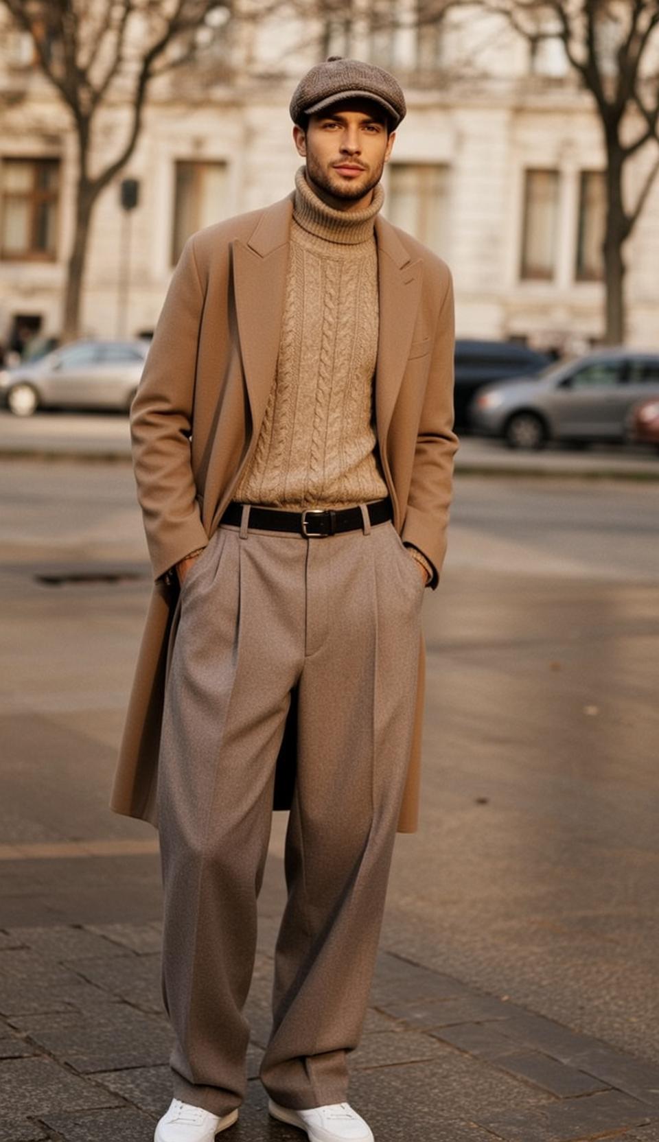 Young Short Dark Light Tan Cable Knit reference photo