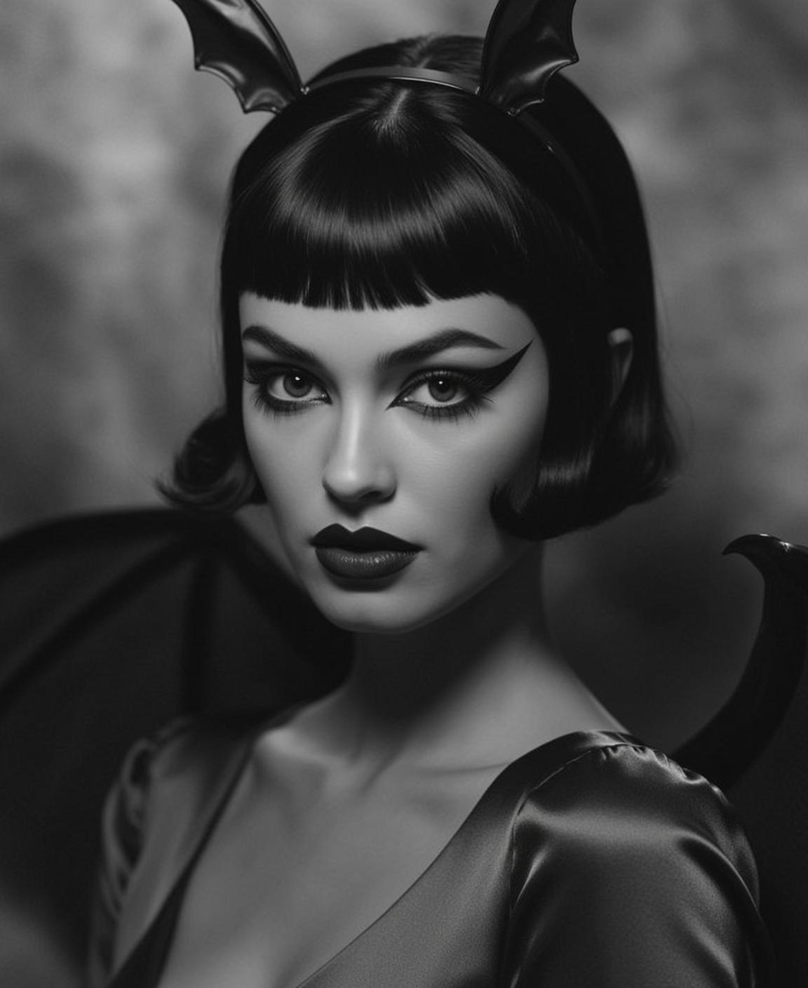 Bat Wings Satin Gothic Portrait reference photo