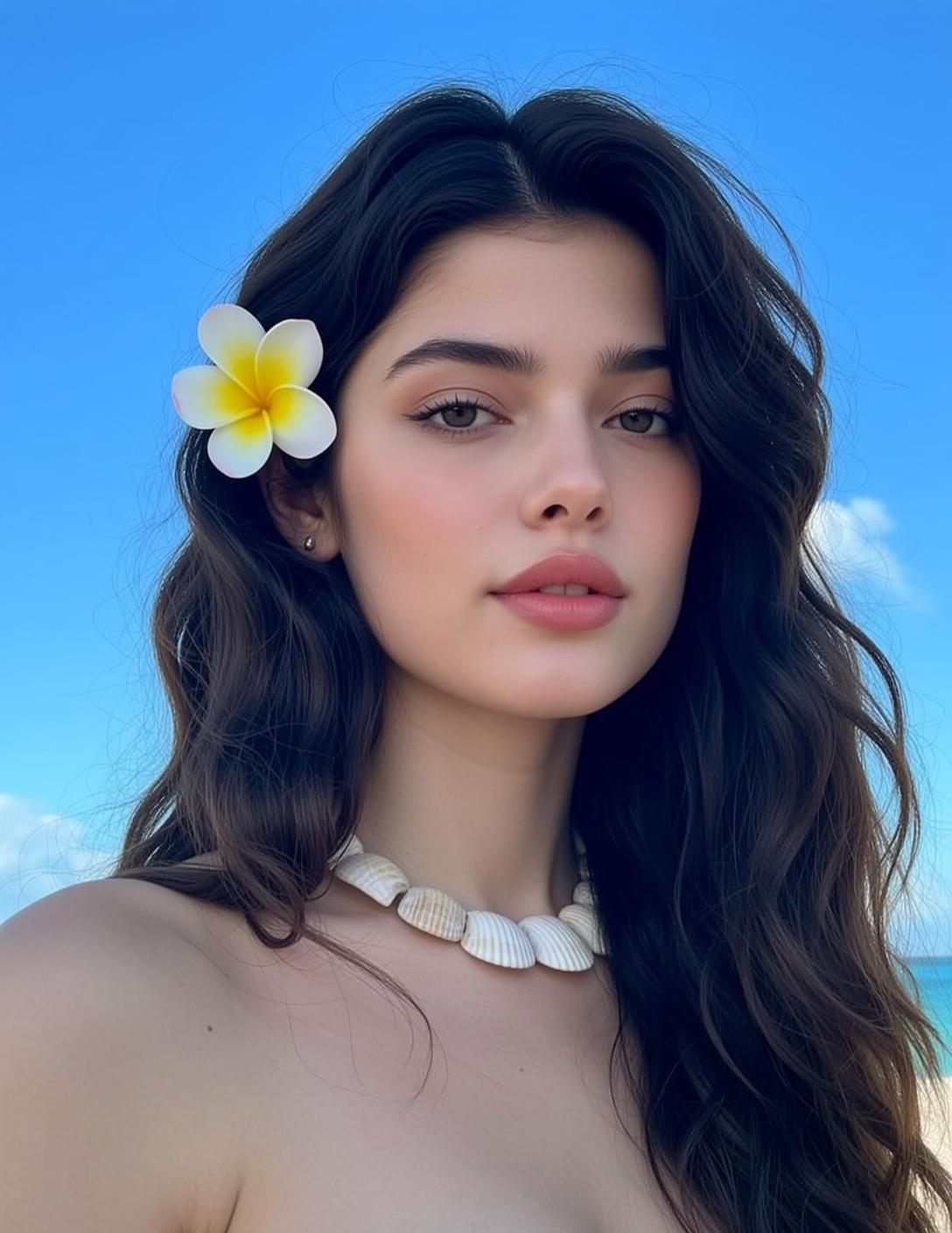 Seashell Necklace Beach Flower Look reference photo