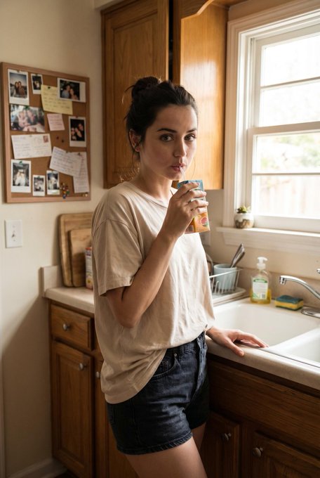 Kitchen Juice Box Straw Natural Light Sink