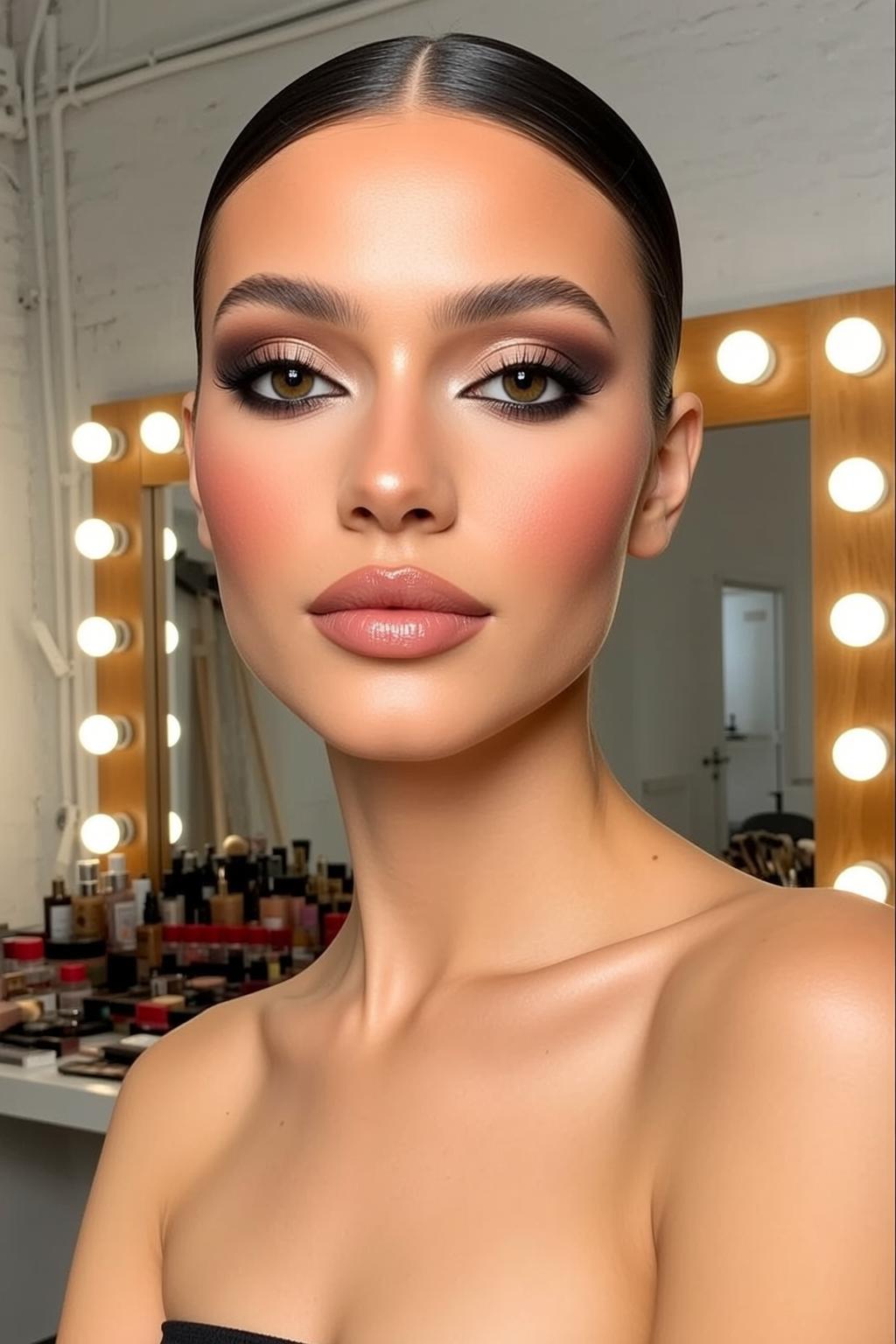 Black Strapless Makeup Studio Portrait reference photo