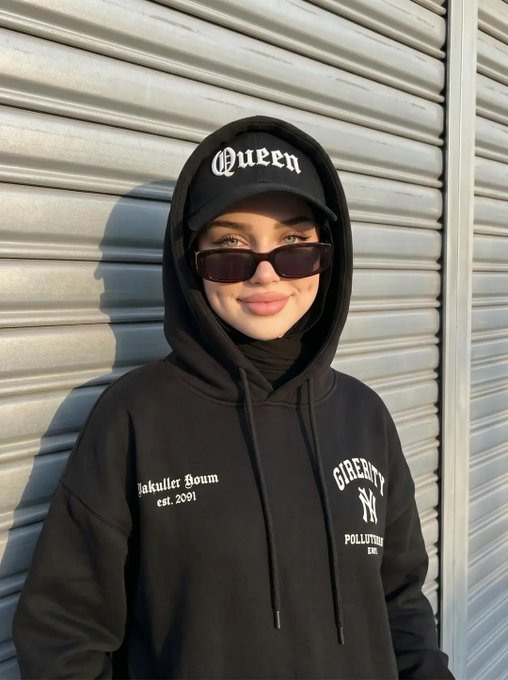 Black Hoodie Hood Pulled Up Over Black In Front