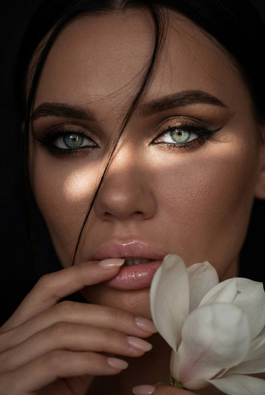 Realistic Close Up Woman Face Magnolia