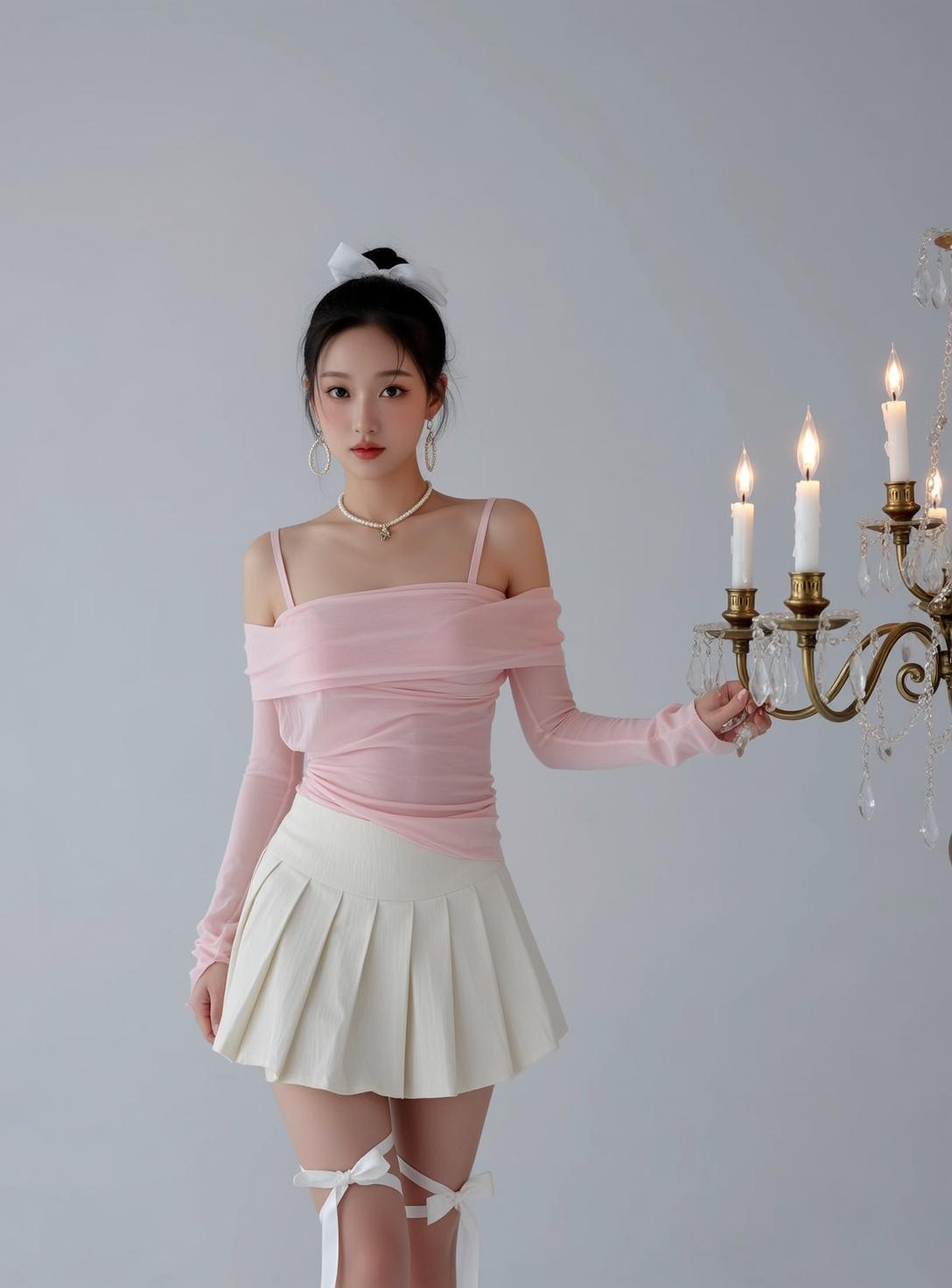Pink Mesh Top Candelabra reference photo