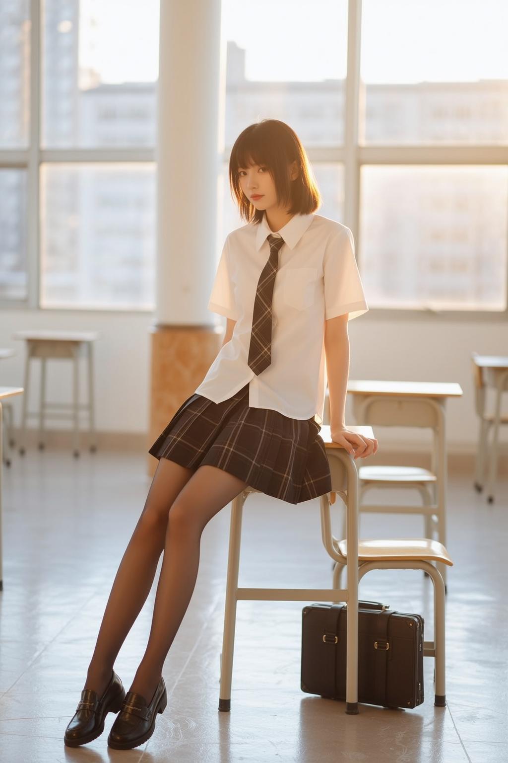 Creative Young Japanese Short Dark Brown Bangs reference photo