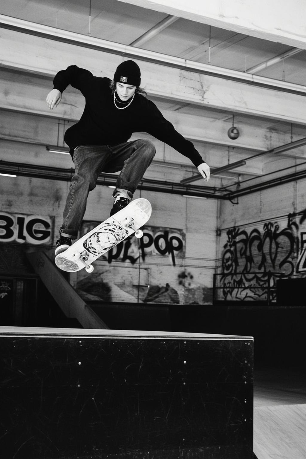 Indoor Skatepark Beanie Jump reference photo