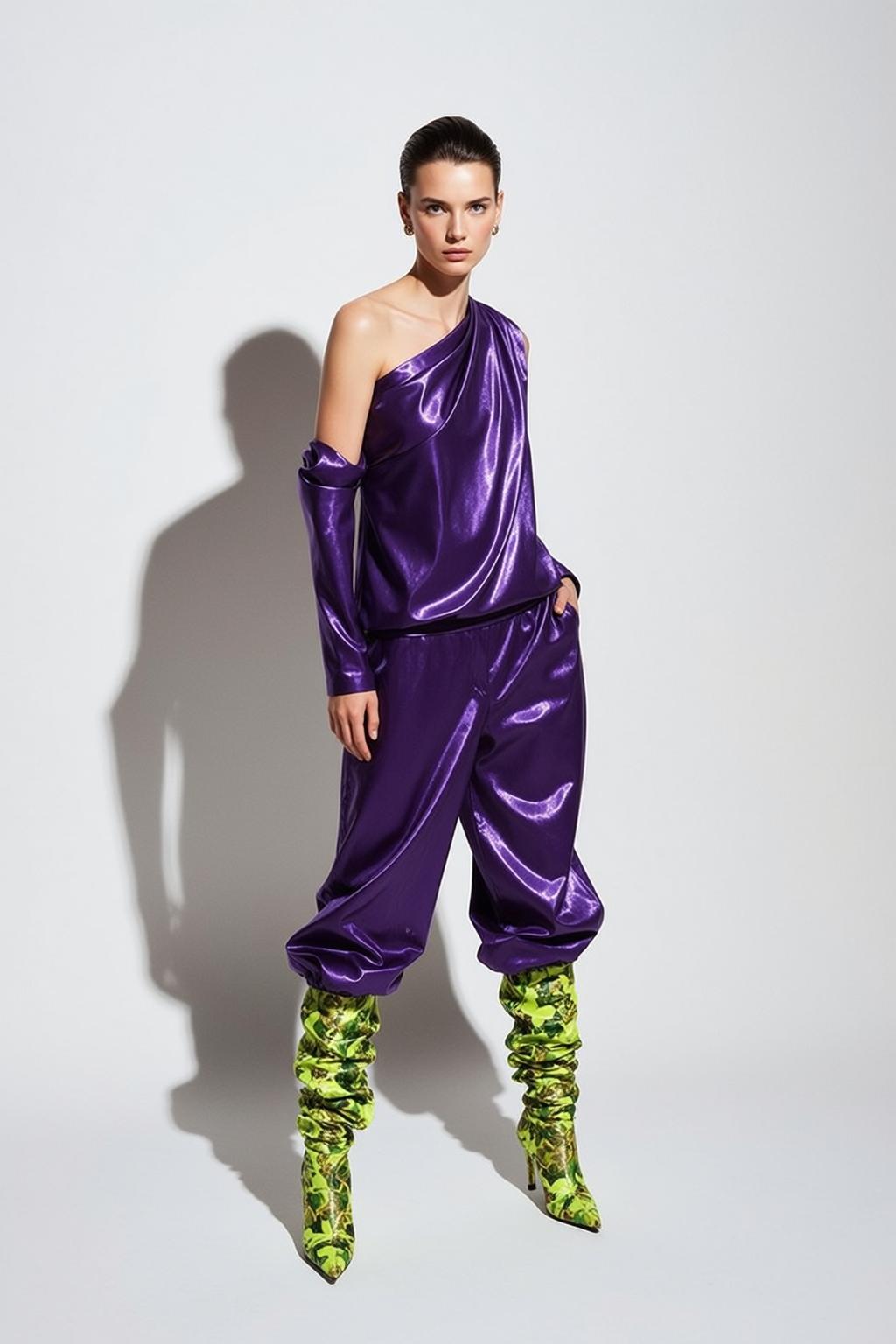 Fashion Week Pulled Back Fair One-shoulder Draped reference photo