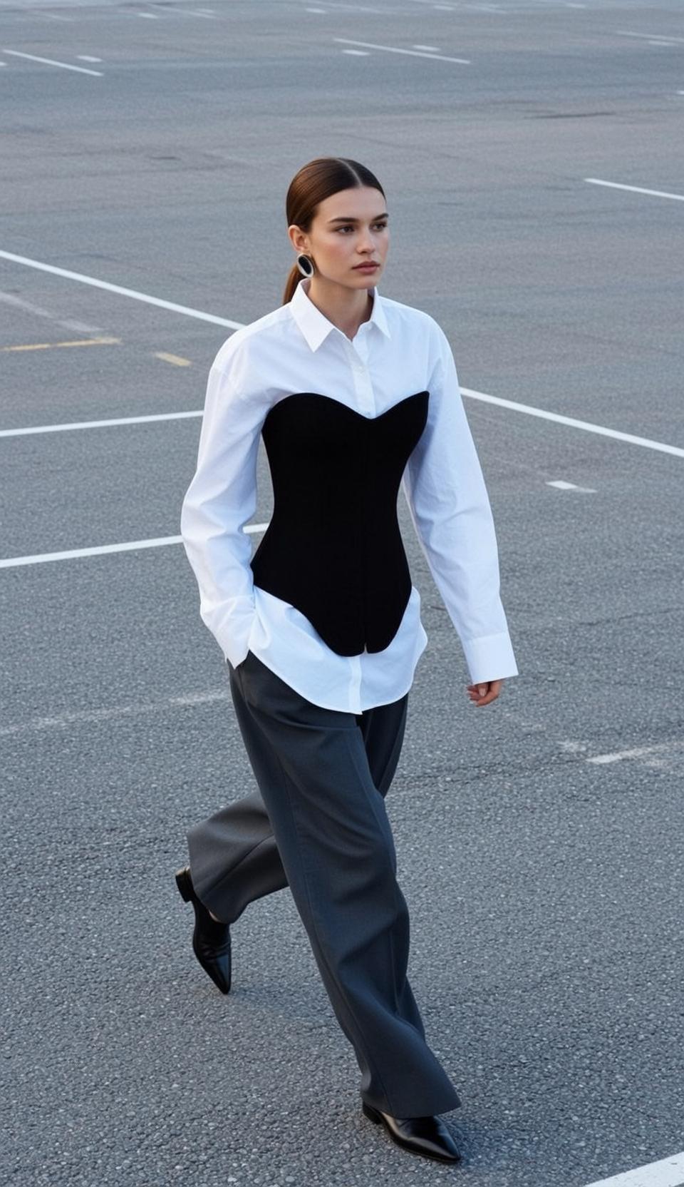 Casual Young Brown Pulled Back Ponytail Fair reference photo