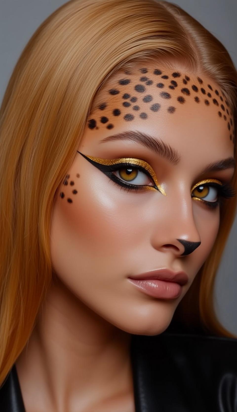 Halloween Makeup Young Long Blonde Straight Fair reference photo
