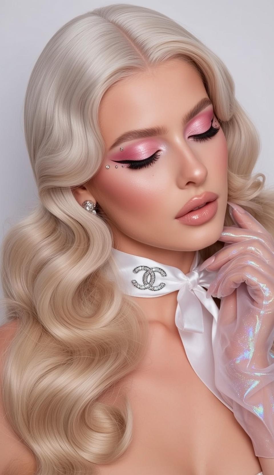 Platinum Waves Glam Portrait reference photo