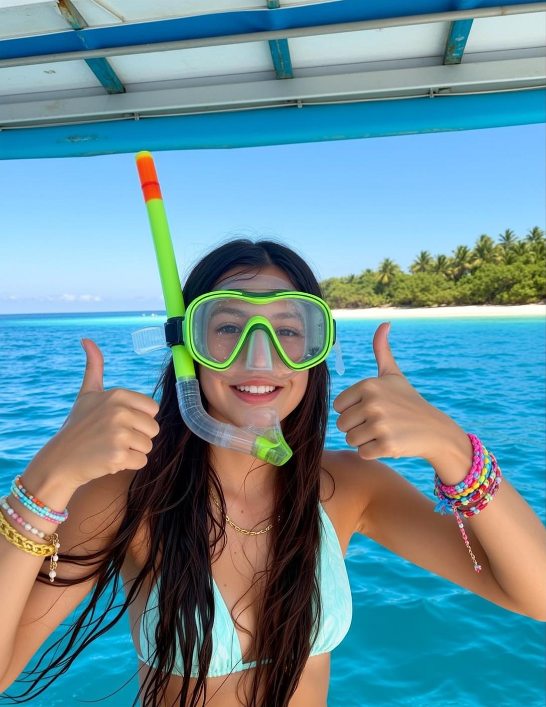 Snorkel Mask Ocean Thumbs Up reference photo