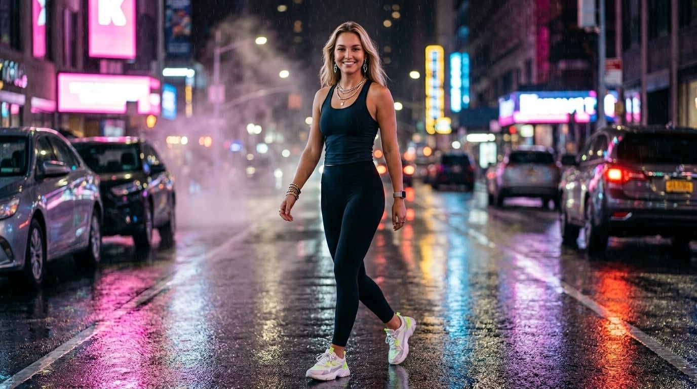 Sleek Athleisure Wear Specifically Dark Athletic Tights reference photo