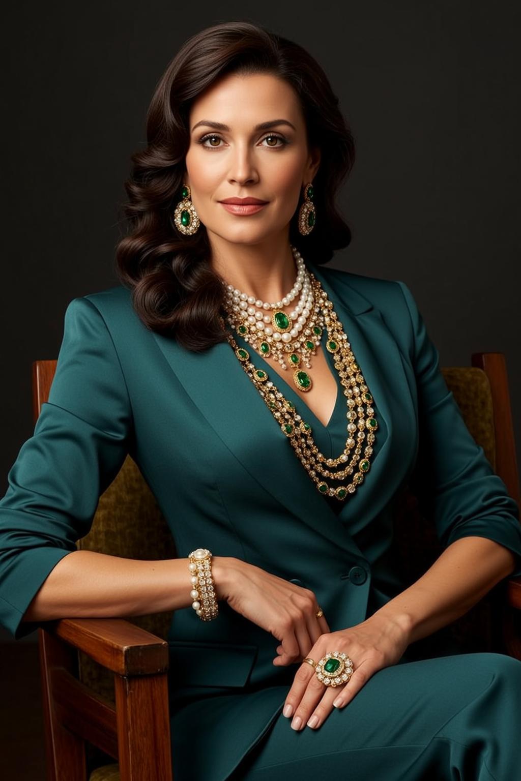 Luxury Dark Brown Wavy Styled Fair Teal reference photo