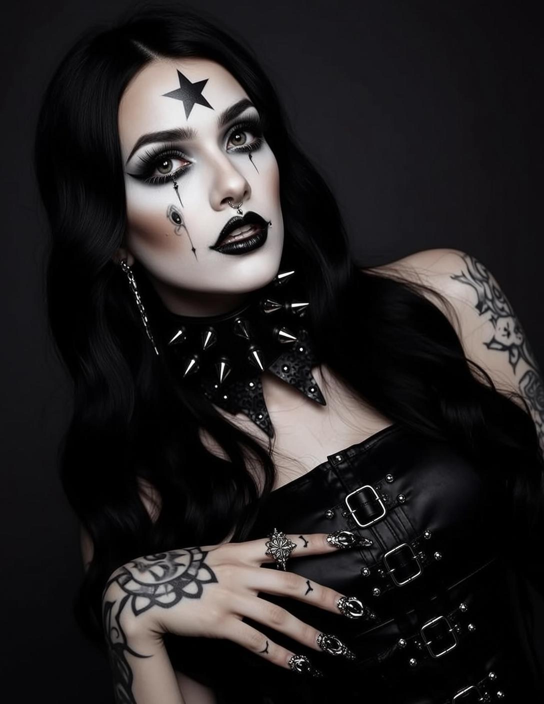 Halloween Makeup Young Dramatic Gothic Long Wavy reference photo