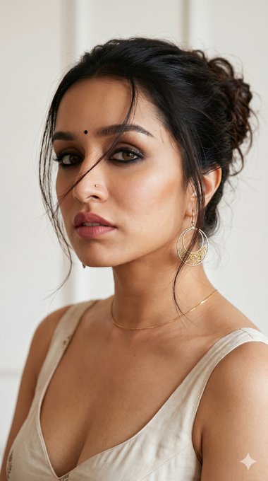 Smoky Eye Gold Jewelry Linen Outfit