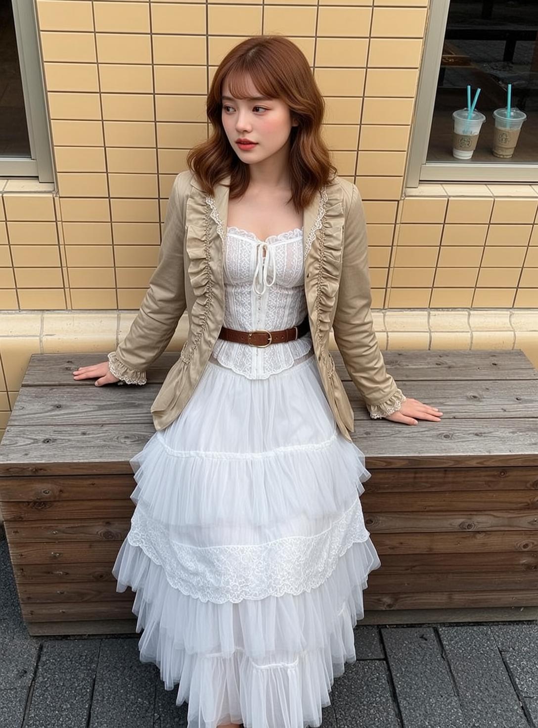 Ethereal Young Medium Length Wavy Auburn Fair reference photo