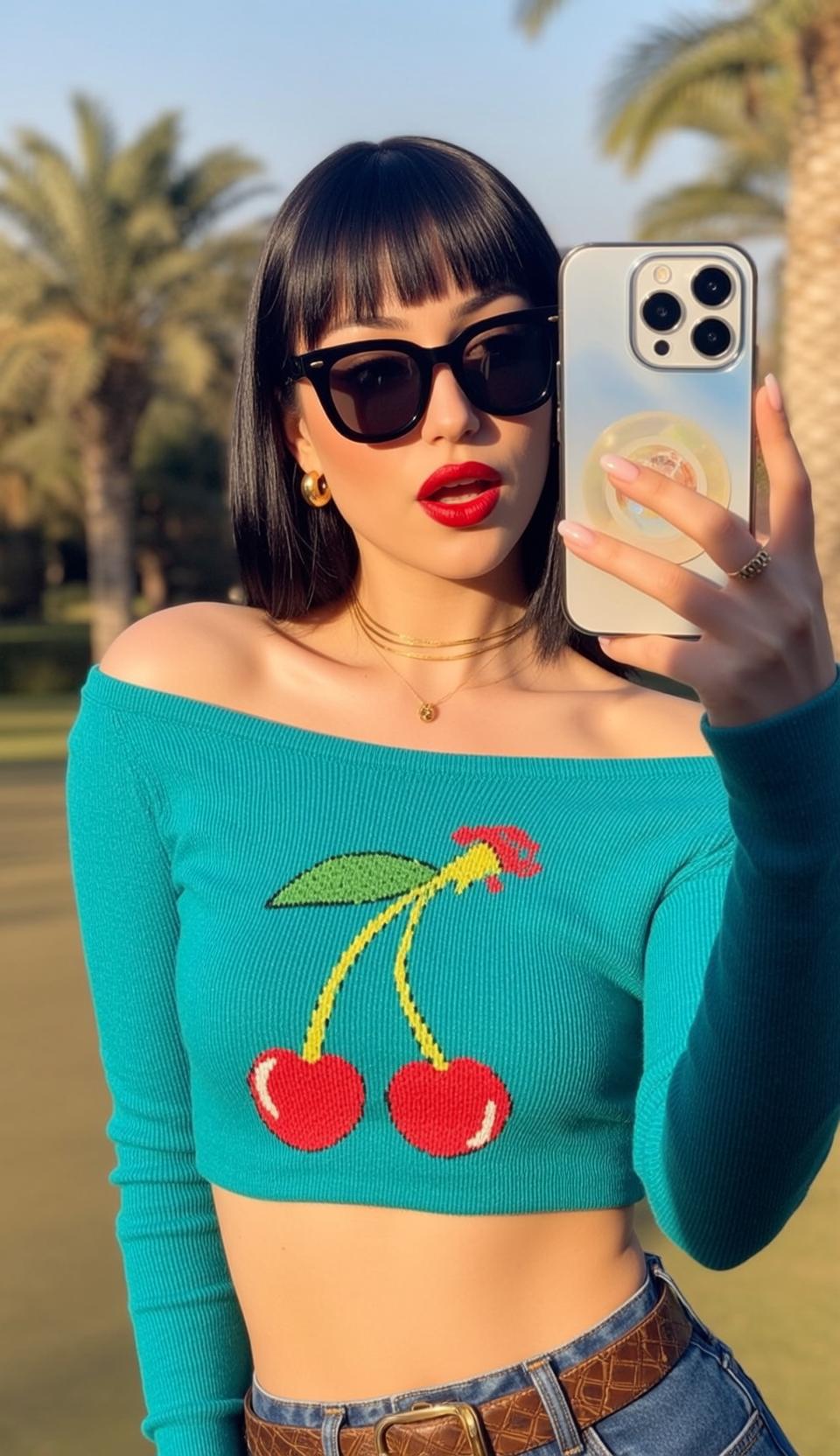 Explore Taking Selfie Outdoors Holding Her Smartphone reference photo