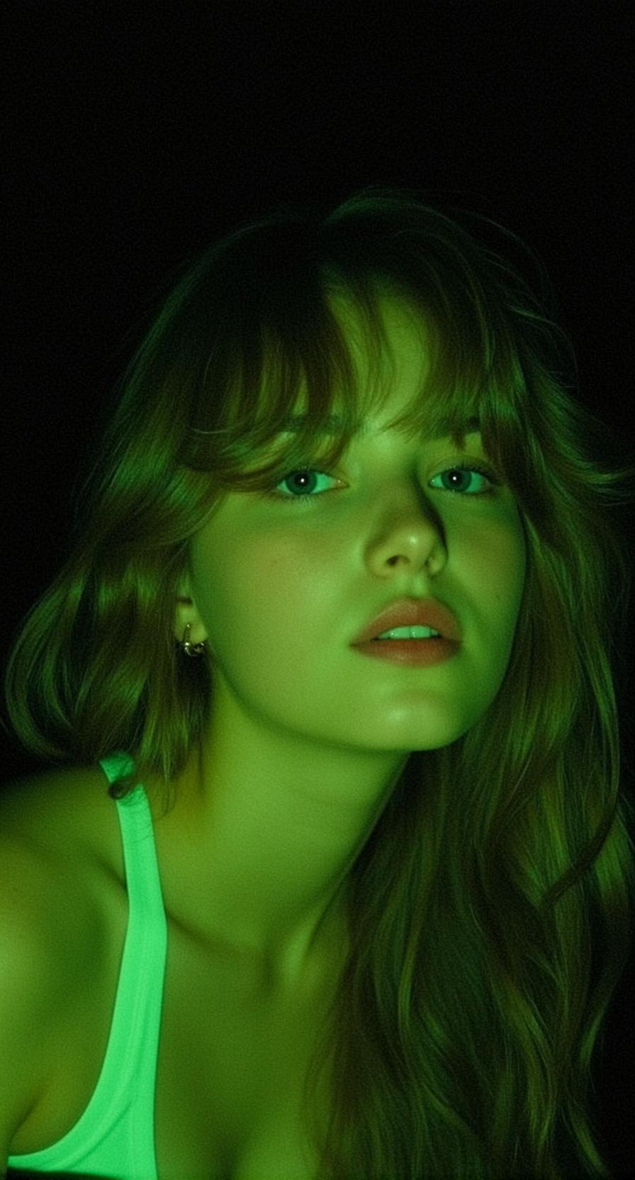 Neon Green Studio Portrait reference photo