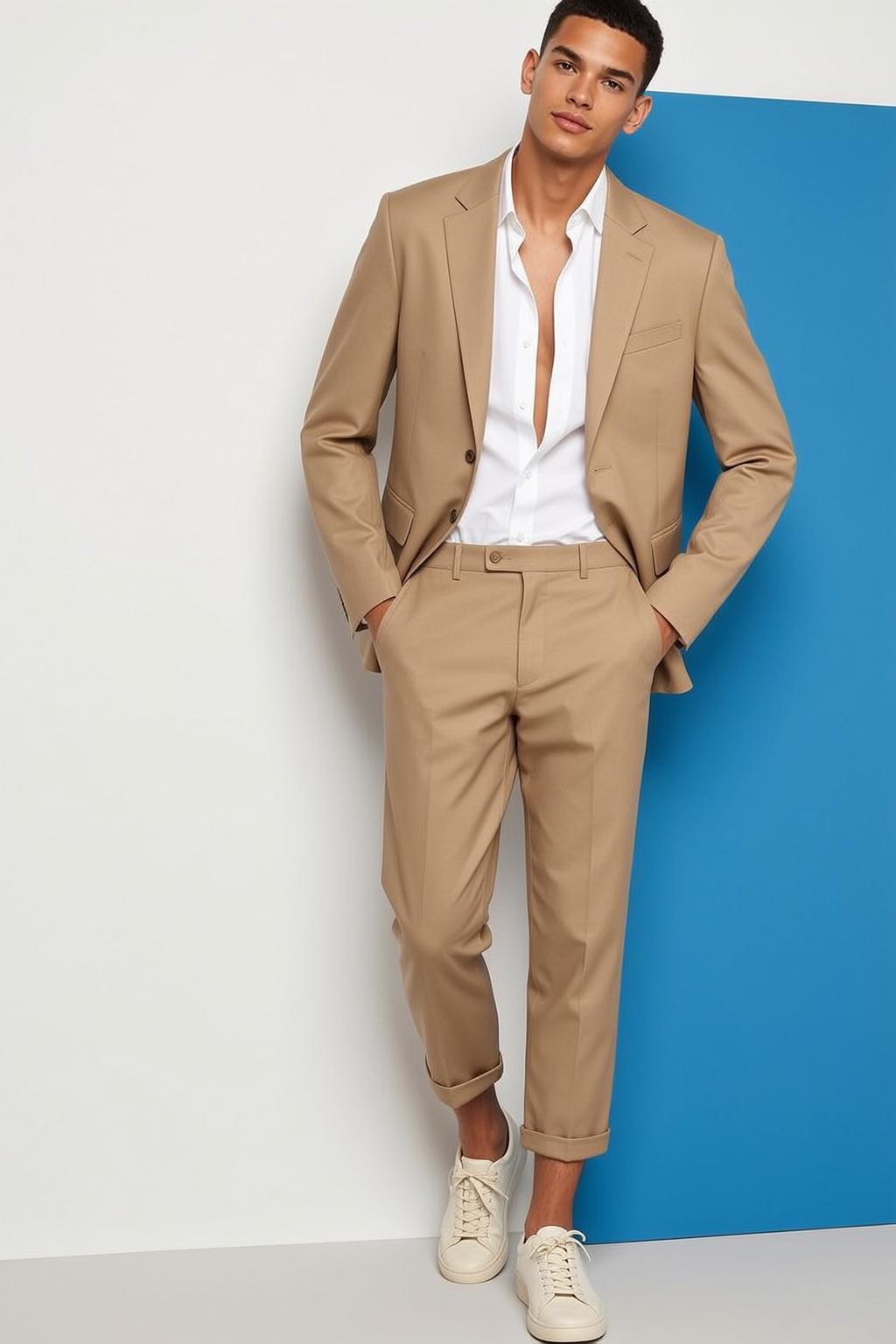 Young Short Dark Styled Light Tan Open reference photo
