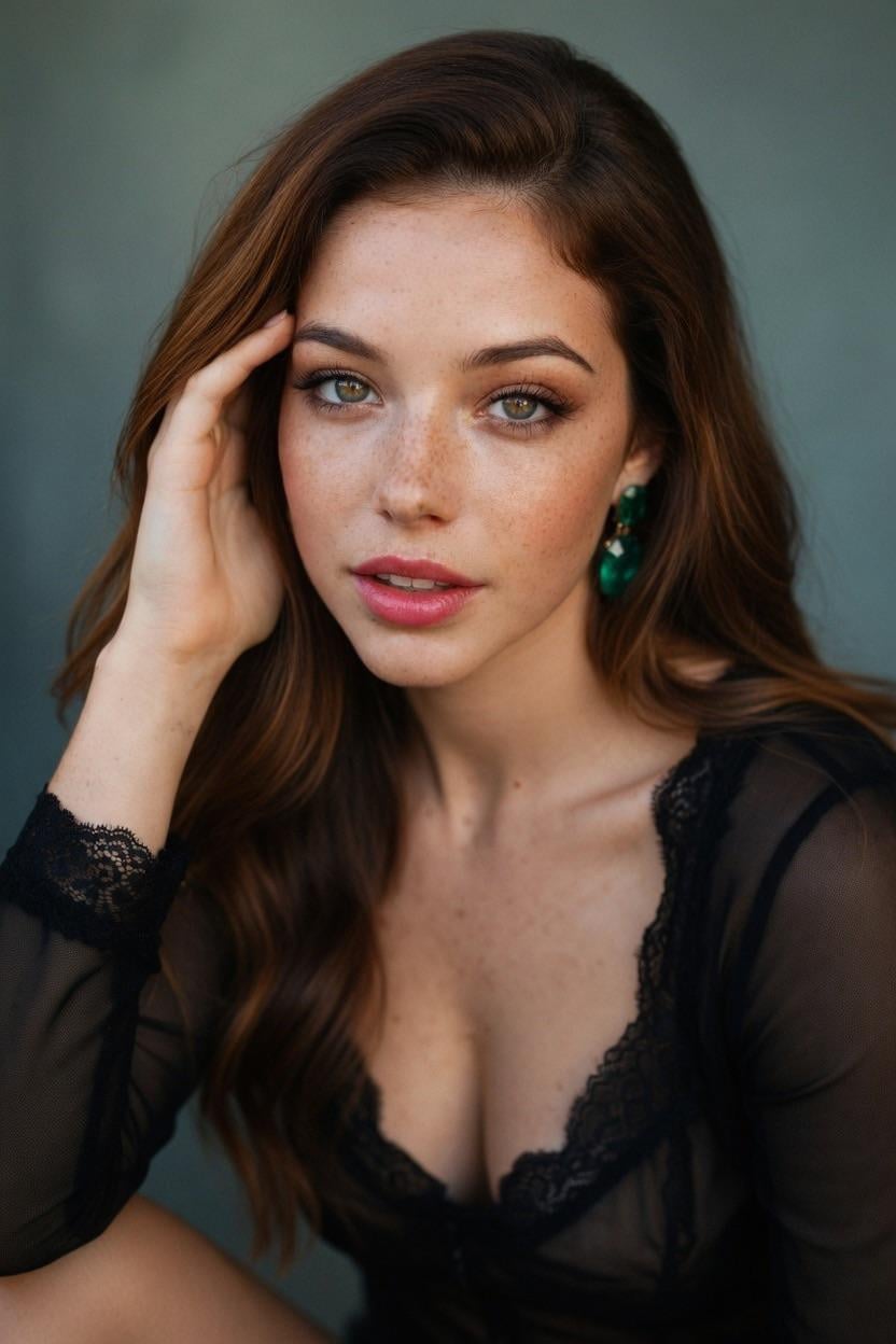 A photorealistic image capturing skin textures, set in a neutral color palette with shallow depth of field.