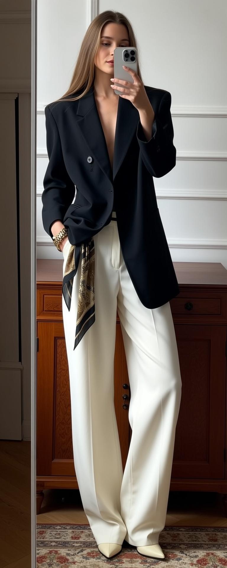 Blazer Mirror Selfie Portrait reference photo